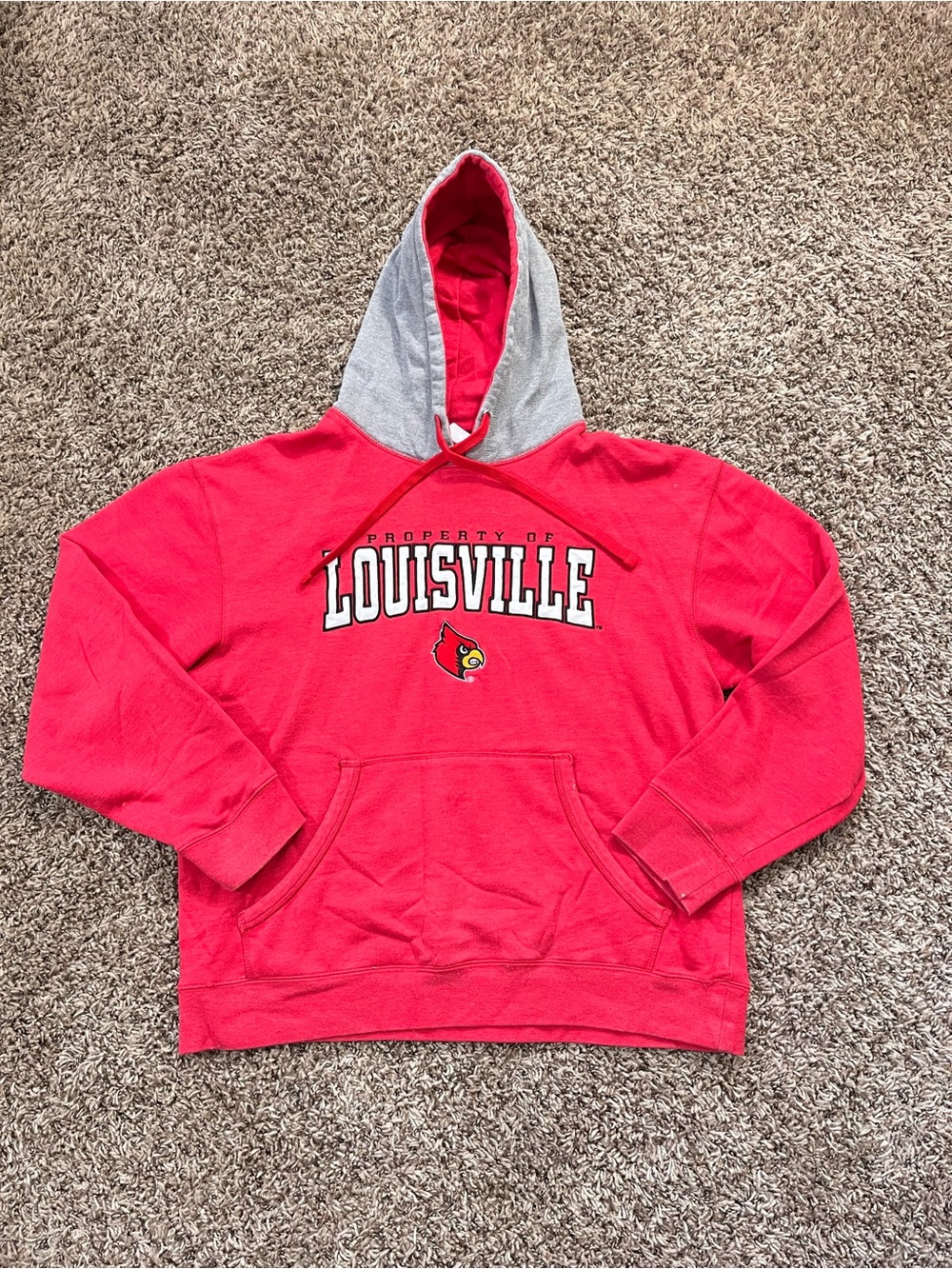 Knights Apparel Red Hoodie with Gray Hood Lining